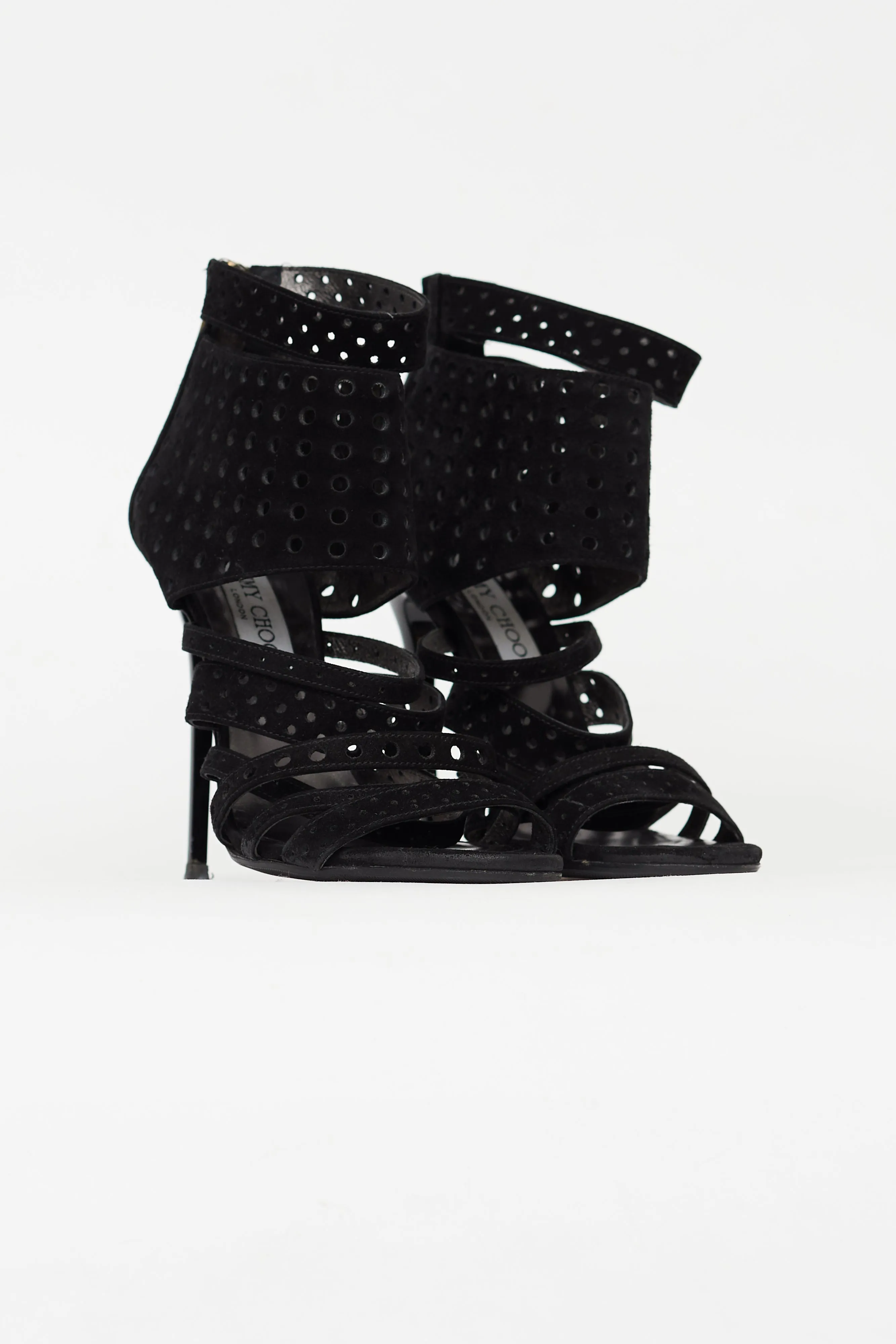 Black Suede Malika Strappy Sandal