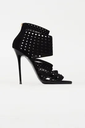 Black Suede Malika Strappy Sandal