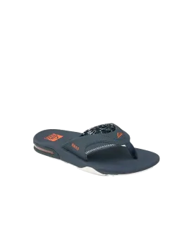 Fanning Flip Flops in Navy & Orange