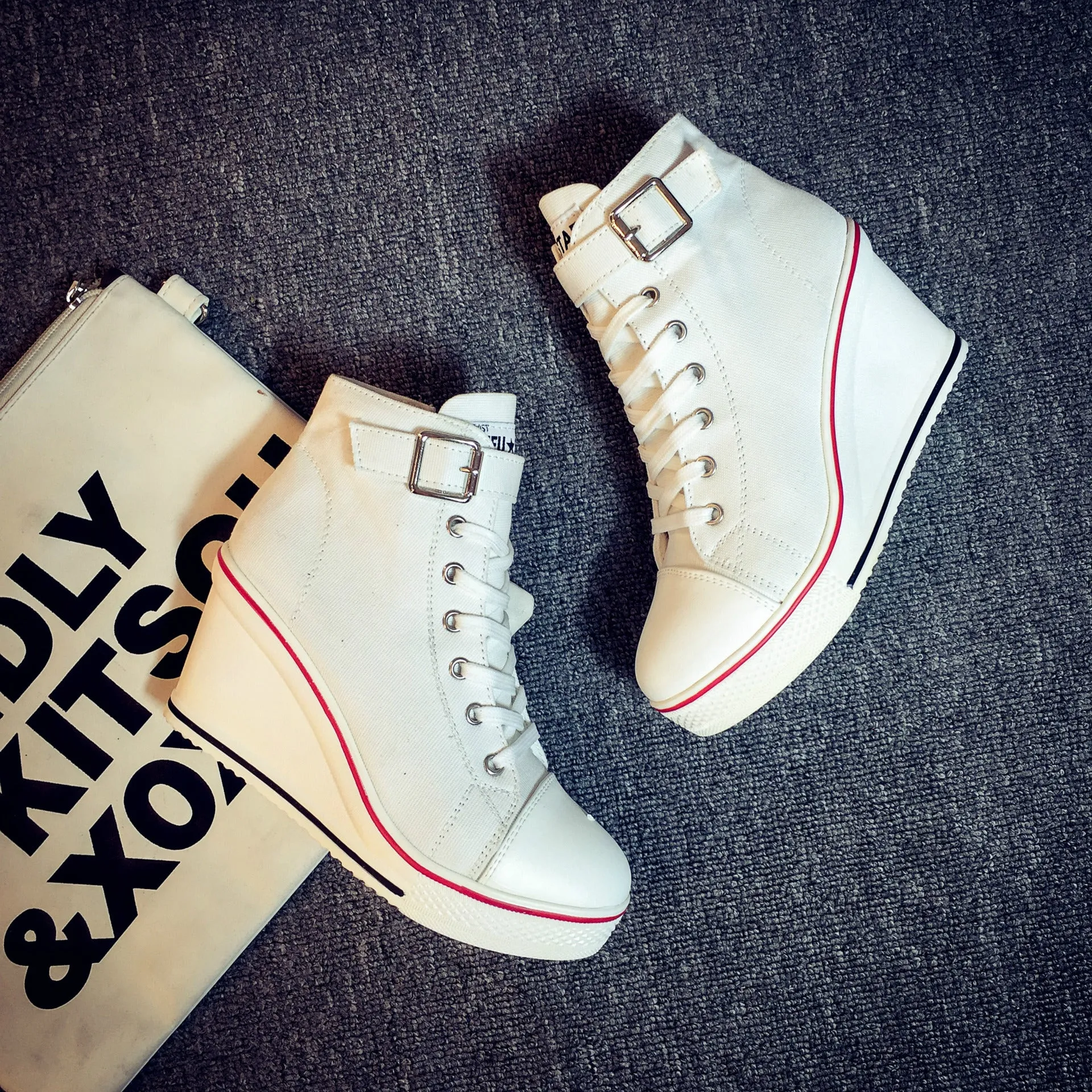 Funki Buys | Boots | Women's High Top Platform Wedge Sneaker