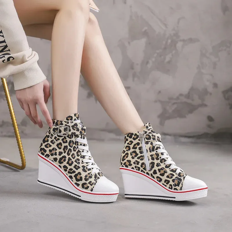 Funki Buys | Boots | Women's High Top Platform Wedge Sneaker