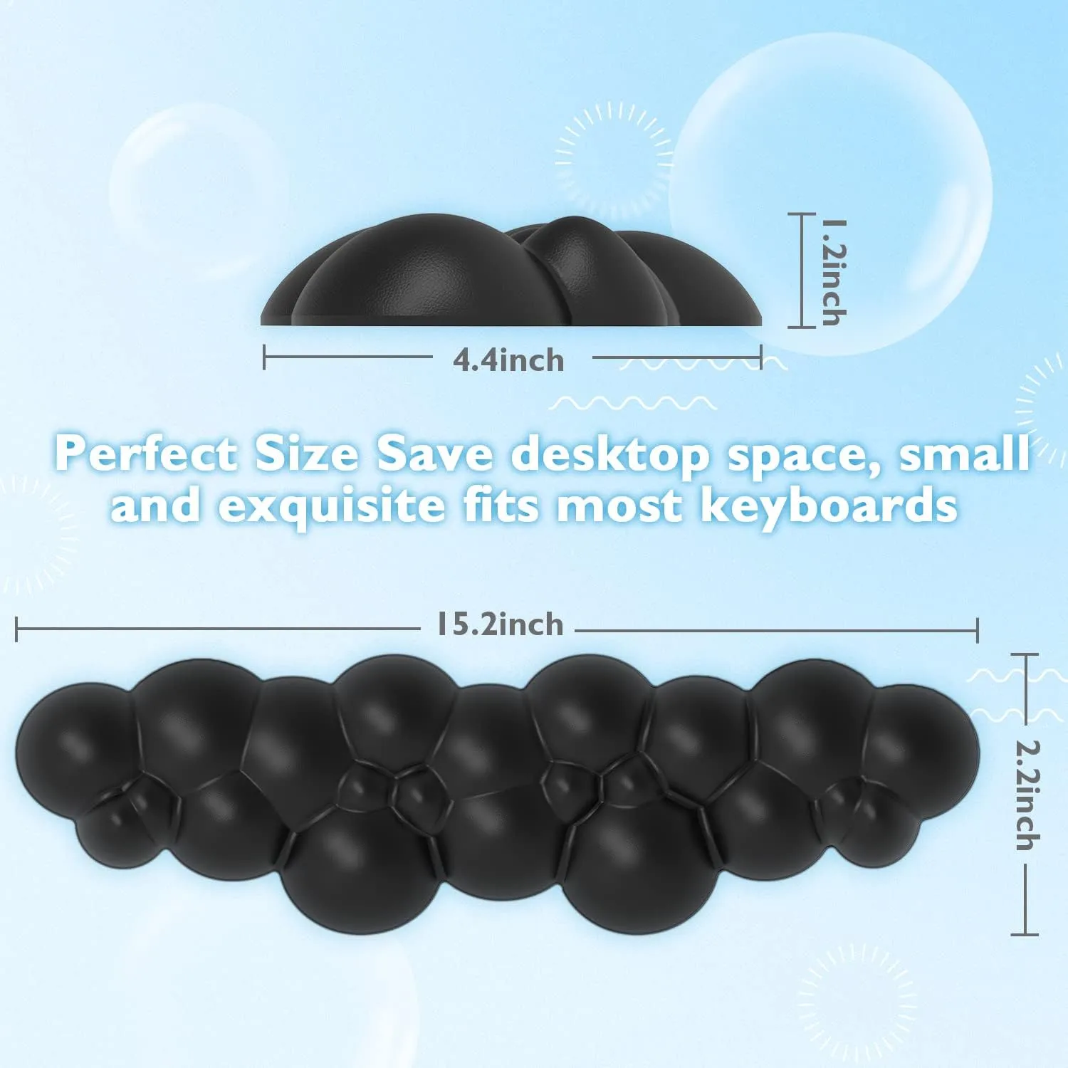 Gaming Keyboard Wrist Rest Pad,Memory Foam Keyboard Palm Rest, Ergonomic Hand Rest,Wrist Rest for Computer Keyboard,Laptop,Mac,Lightweight for Easy Typing Pain Relief-Black