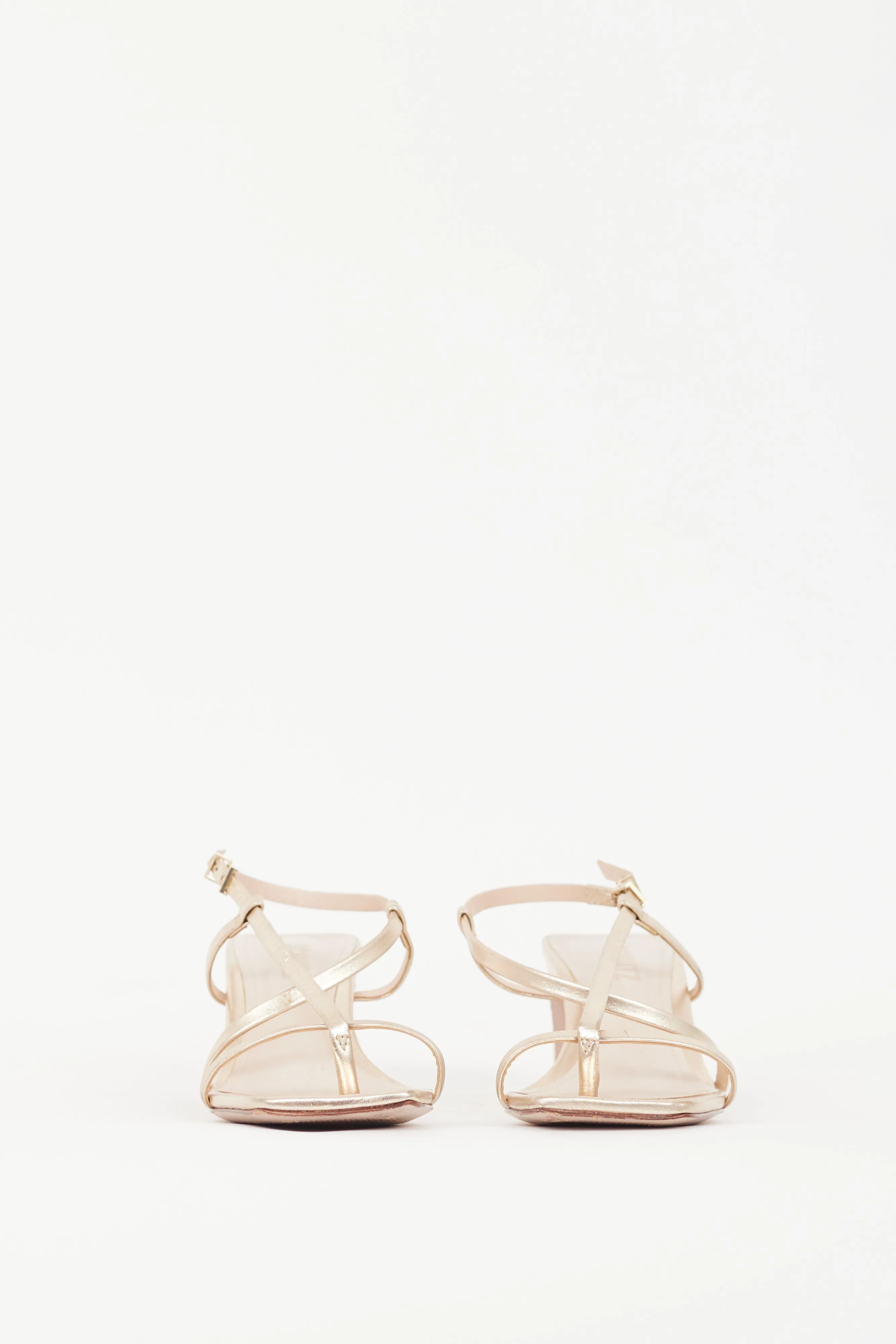 Gold Leather Strappy Sandal
