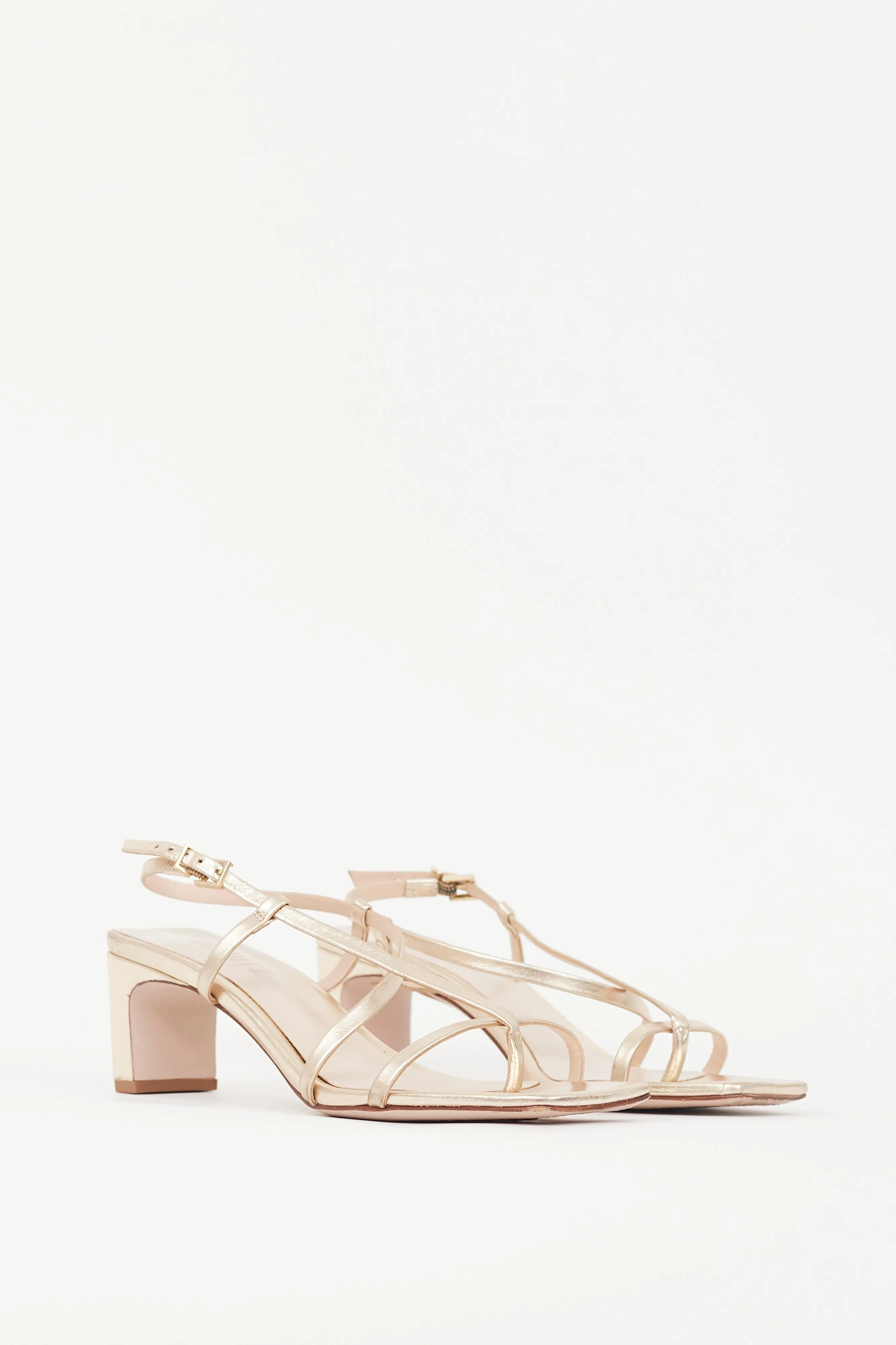 Gold Leather Strappy Sandal