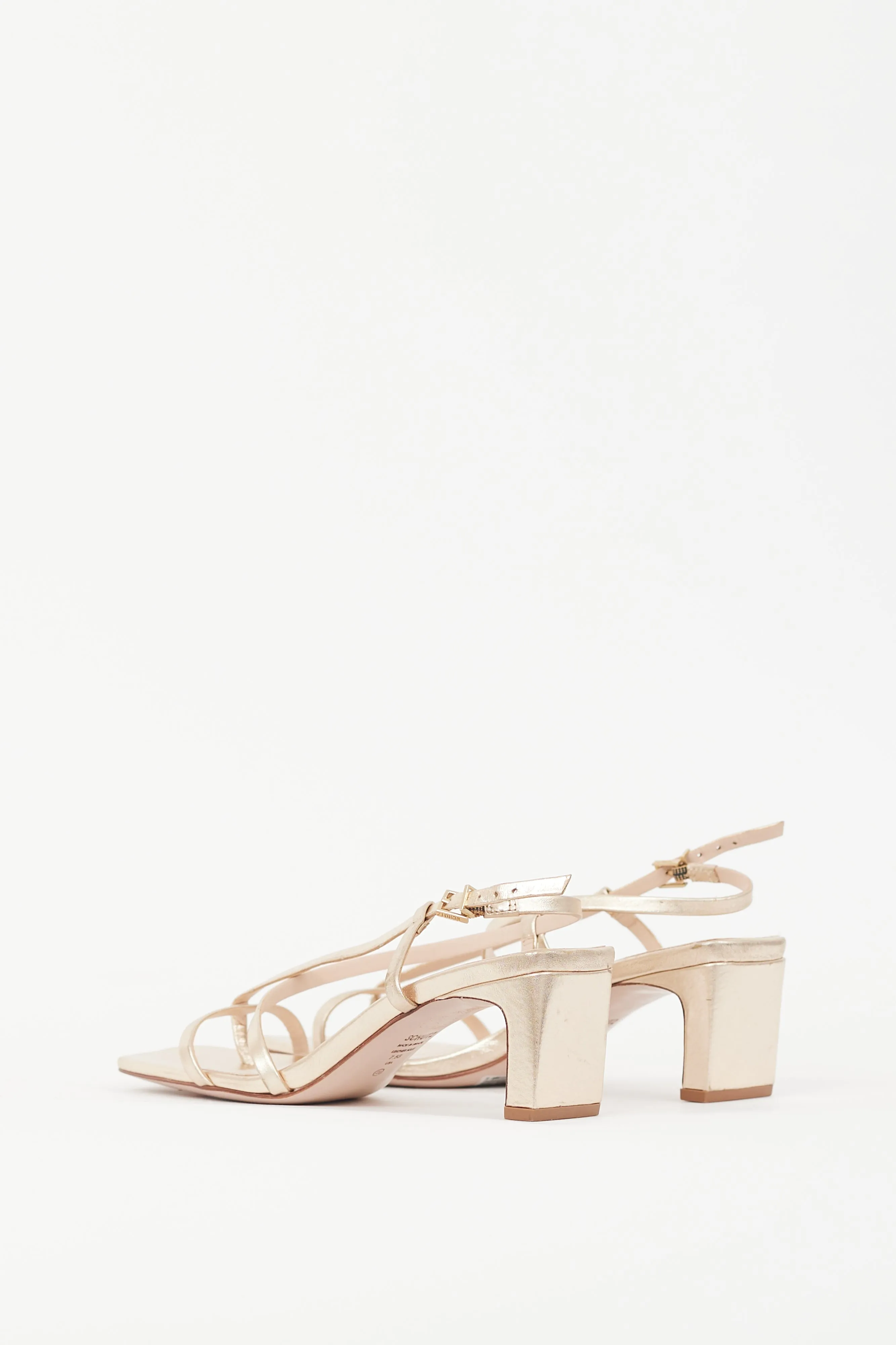 Gold Leather Strappy Sandal