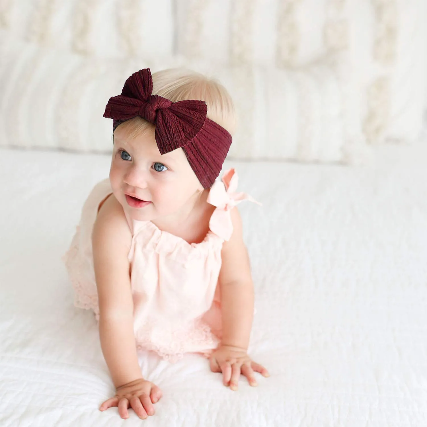 Niceye Baby Girls Headbands with Bows Handmade Hair Accessories Stretchy Hairbands for Newborn Infant Toddler