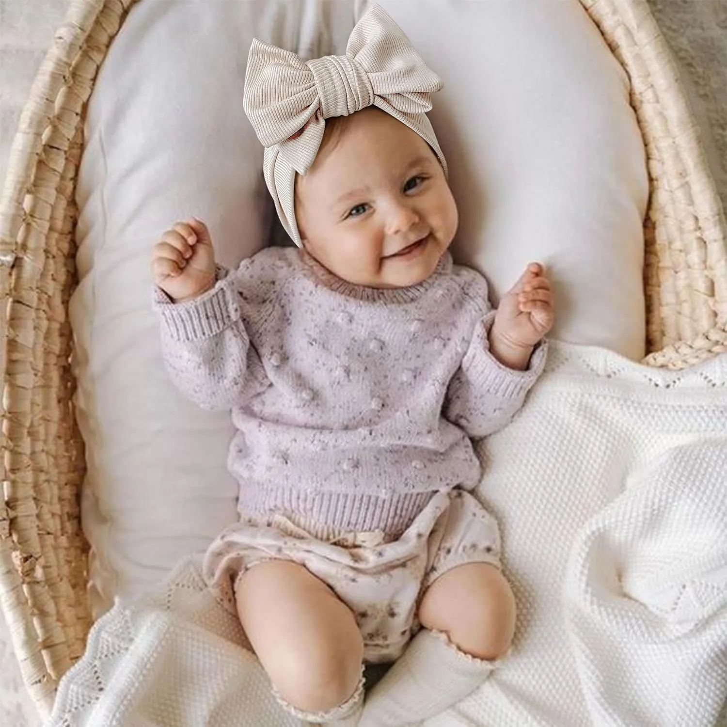 Niceye Baby Girls Headbands with Bows Handmade Hair Accessories Stretchy Hairbands for Newborn Infant Toddler