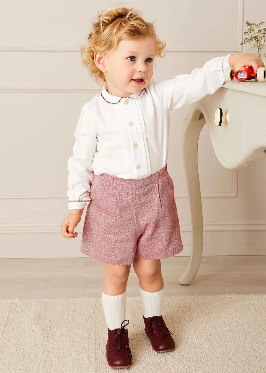 Oxford Baby Booties in Burgundy (20-26EU)