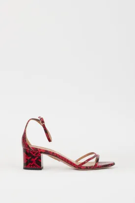 Red & Black Embossed Leather Purist 50 Sandal
