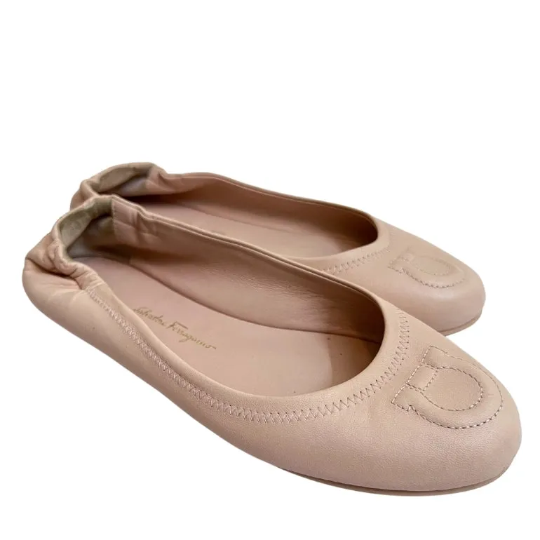 Salvatore Ferragamo Vignola Gancio Scrunched Ballet Flats