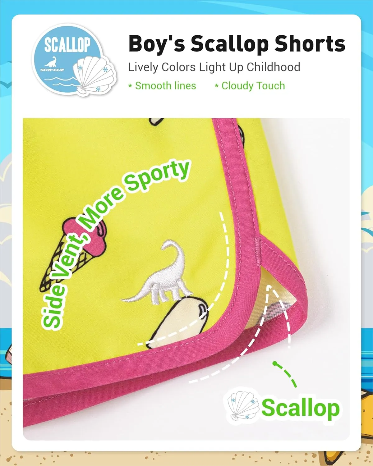 SURF CUZ Boys Swim Trunks Retro Toddler Boy Swimsuit Shorts Quick Dry Swimming Trunks Bathing Suit