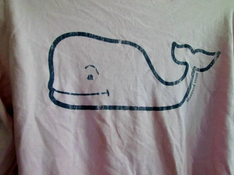 Womens VINEYARD VINES Long Sleeve T- Tee Shirt S PINK Whale Preppie