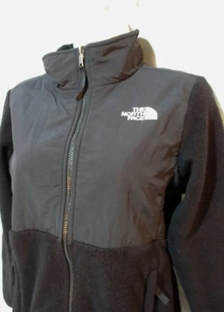 Youth Girls THE NORTH FACE FULL ZIP Fleece JACKET Coat BLACK L/G 14-16