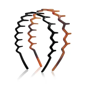 Zig Zag Headbands for Women Men Non-slip Plastic Hairbands Shark Teeth Hair Comb Wavy Headband Hair Hoop for Workout Washaing Face