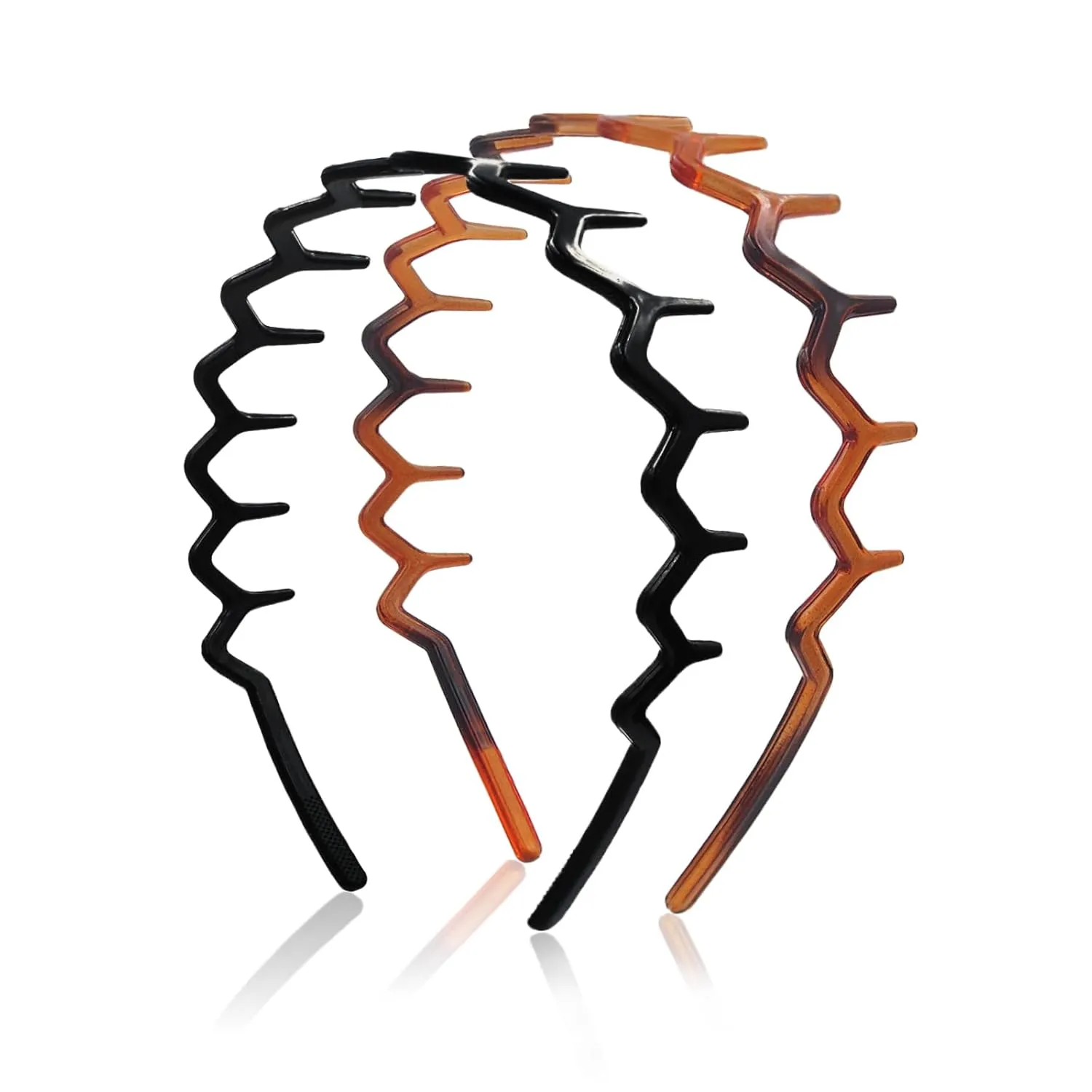 Zig Zag Headbands for Women Men Non-slip Plastic Hairbands Shark Teeth Hair Comb Wavy Headband Hair Hoop for Workout Washaing Face